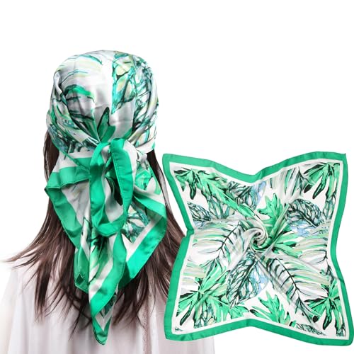 MEANBEAUTY Pañuelo Cuadrado de Satén Para Mujer 70 x 70 cm Pañuelos de Seda Multifunción Bandana -Blumen 3 von MEANBEAUTY