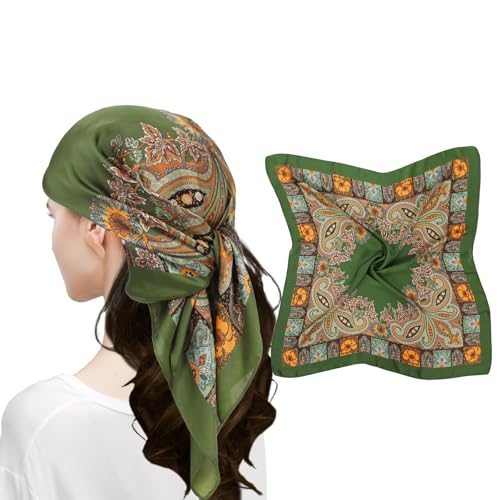 MEANBEAUTY Pañuelo Cuadrado de Satén Para Mujer 70 x 70 cm Pañuelos de Seda Multifunción Bandana -Blumen-4 von MEANBEAUTY