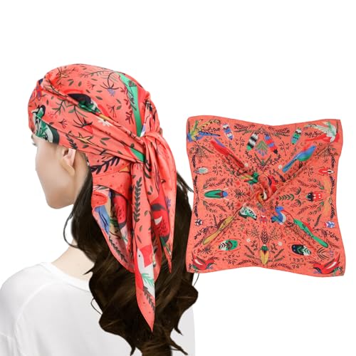 MEANBEAUTY Pañuelo Cuadrado de Satén Para Mujer 70 x 70 cm Pañuelos de Seda Multifunción Bandana -Blumen-6 von MEANBEAUTY