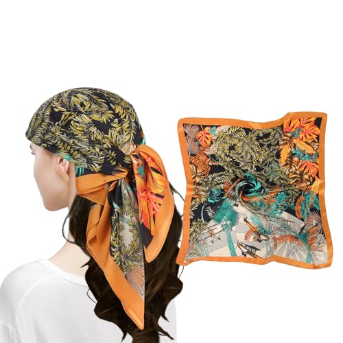 MEANBEAUTY Pañuelo Cuadrado de Satén Para Mujer 70 x 70 cm Pañuelos de Seda Multifunción Bandana -Blumen-7 von MEANBEAUTY