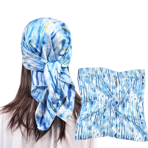 MEANBEAUTY Pañuelo Cuadrado de Satén Para Mujer 70 x 70 cm Pañuelos de Seda Multifunción Bandana -Blumen 8 von MEANBEAUTY