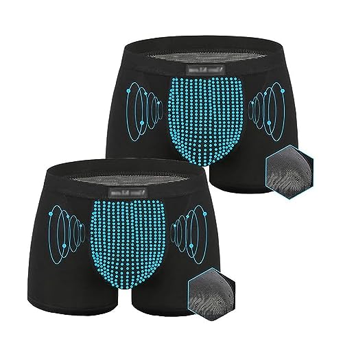 Physiologische Vergrößerungsunterwäsche für Männer Magnetische Therapie Unterhose Modal Boxershorts Verbessert die Männliche Kraft Fördert das Sekundäre Wachstum (Color : 2pcs, Size : XXL) von MECKOZ