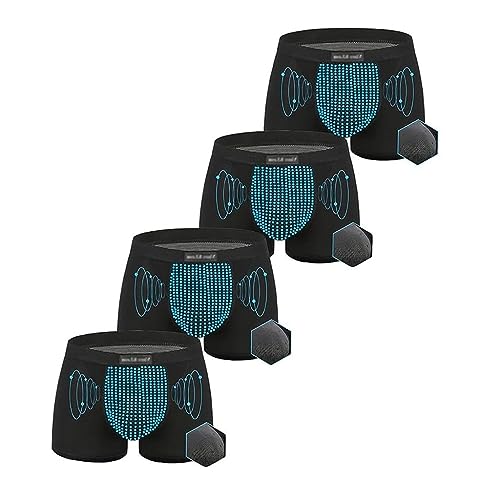 Physiologische Vergrößerungsunterwäsche für Männer Magnetische Therapie Unterhose Modal Boxershorts Verbessert die Männliche Kraft Fördert das Sekundäre Wachstum (Color : 4pcs, Size : 3XL) von MECKOZ