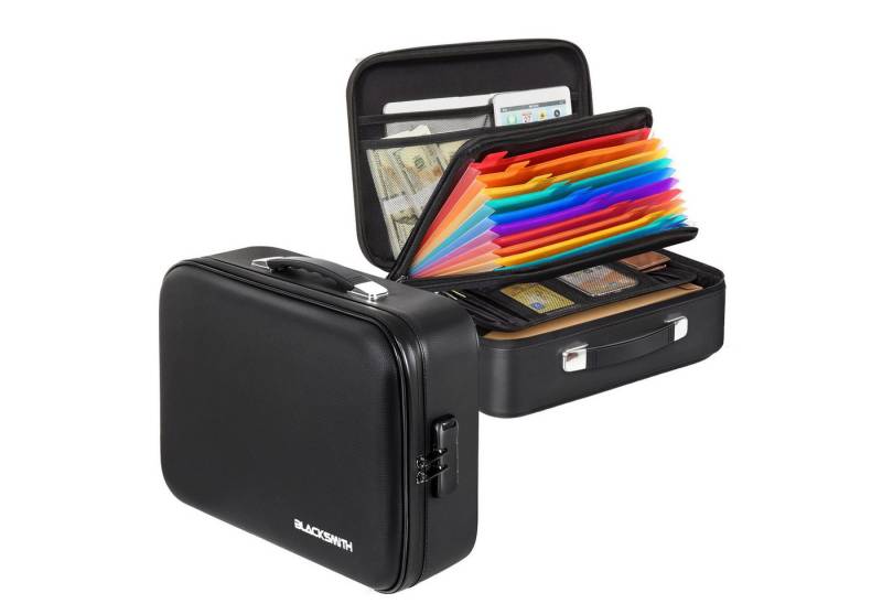 MECO Dokumententasche (Feuerfeste und Wasserabweisende), Dokumentenbox mit Zahlenschloss und Mehrfach-Organizer von MECO