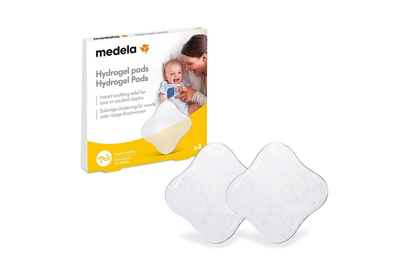 MEDELA Brustwarzenabdeckung Hydrogel Pads wiederverwendbare Brustwarzen-Kühlhilfe 4er Pack (2 Paar) von MEDELA
