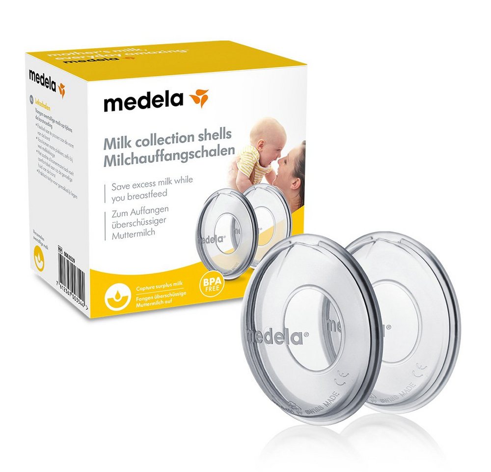 MEDELA Brustwarzenabdeckung Milchauffangschalen BPA-frei aus weichem flexiblem Silikon 2er-Set (2 Paar), BPA-frei von MEDELA