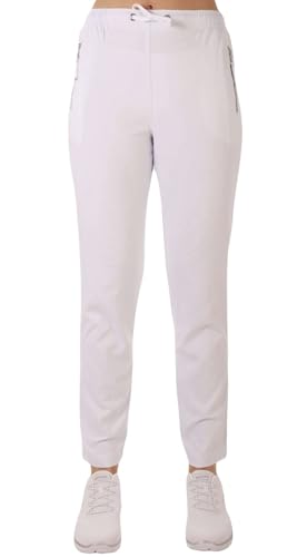 MEDIFASHION 24 Damen Stretchhose Weiß für Medizin & Pflege, Gr.36-54 Schlupfhose mit elastischem Bund, mit Kordelzug, Arbeitshose (DE/NL/SE/PL, Numerisch, 44, 46, Regular, Regular, weiß2) von MEDIFASHION 24