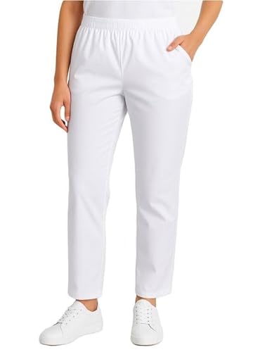 MEDIFASHION 24 Unisex Sanitärhose Pflegehose für Damen & Herren 65% Polyester, 35% Baumwolle,Waschbar bis 90°C,Medizin Berufsbekleidung (DE/NL/SE/PL, Alphanumerisch, 5XL, Regular, Regular, weiß) von MEDIFASHION 24