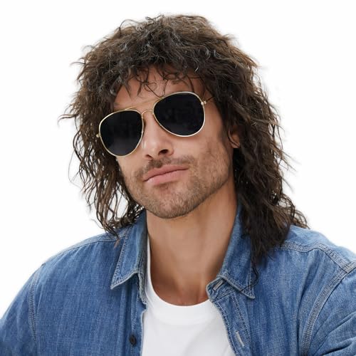 MEDISIFA Mullet 70S 80S Perücke Mit Pony Dunkelbraun Lange Scheibe Lockiges Haar Männer Perücken Männer Hippie Rocking 80S Them Party Cosplay Kostüm Anime Reti MEDISIFA Mullet 70S 80S Perücke Mit Pony Dunkelbraun Lange Scheibe Lockiges Haar Männer Perücken Männer Hippie Rocking 80S Them Party Cosplay Kostüm Anime Reti von MEDISIFA