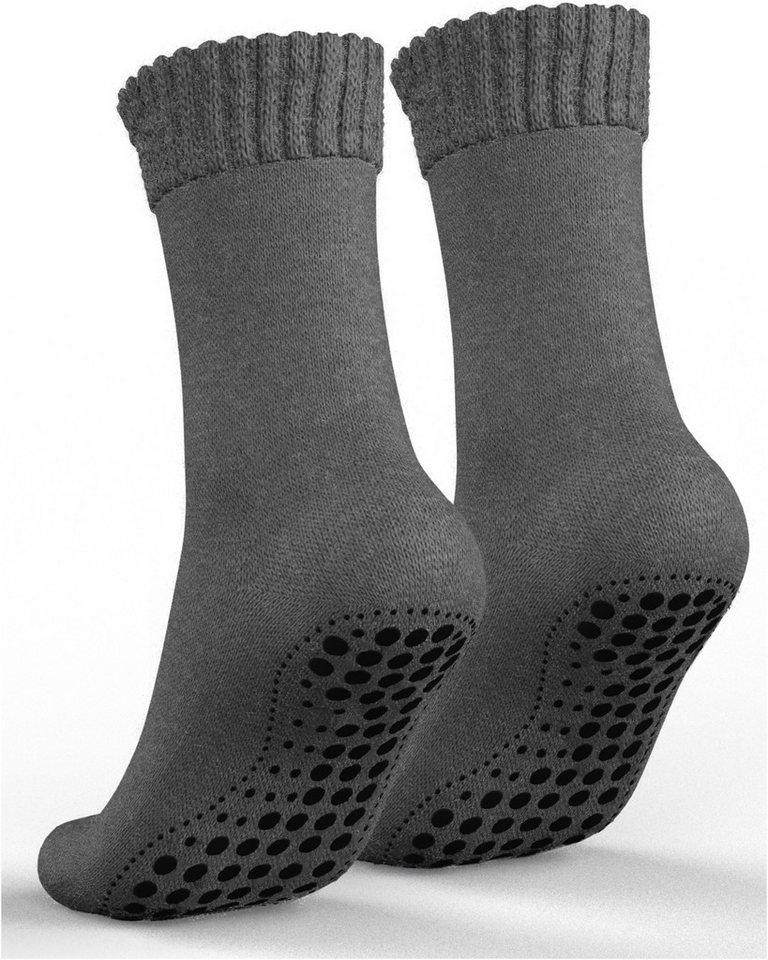 MEDOLY ABS-Socken Stoppersocken mit Wolle (2 Paar) Thermo Wintersocken für Damen & Herren mit Vollfrottee von MEDOLY