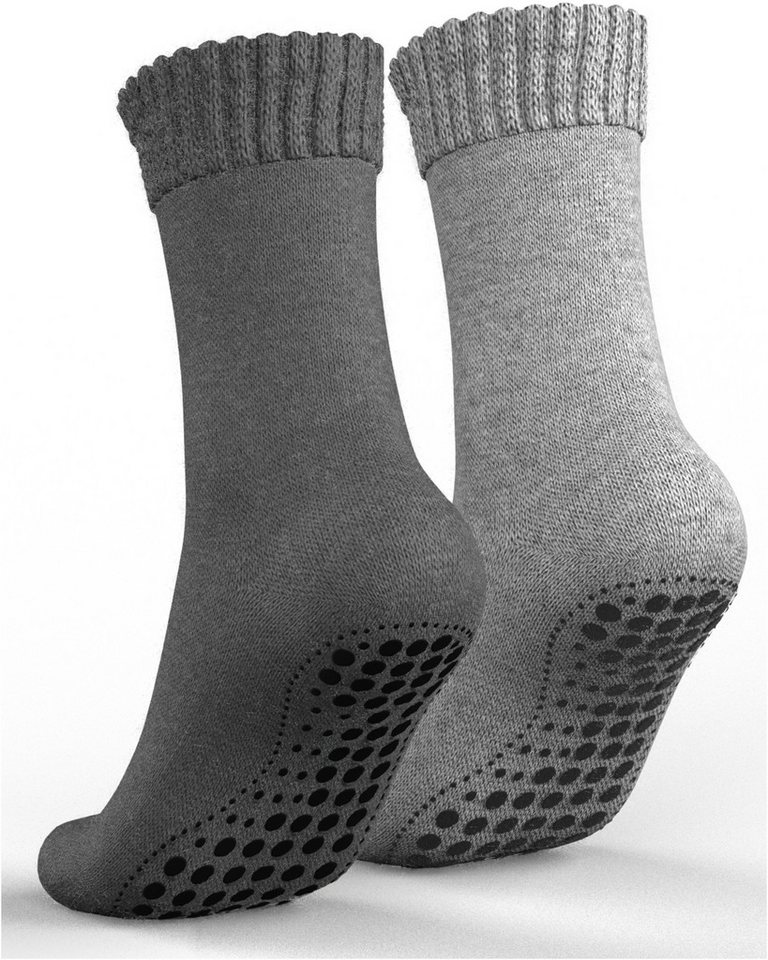 MEDOLY ABS-Socken Stoppersocken mit Wolle (2 Paar) Thermo Wintersocken für Damen & Herren mit Vollfrottee von MEDOLY