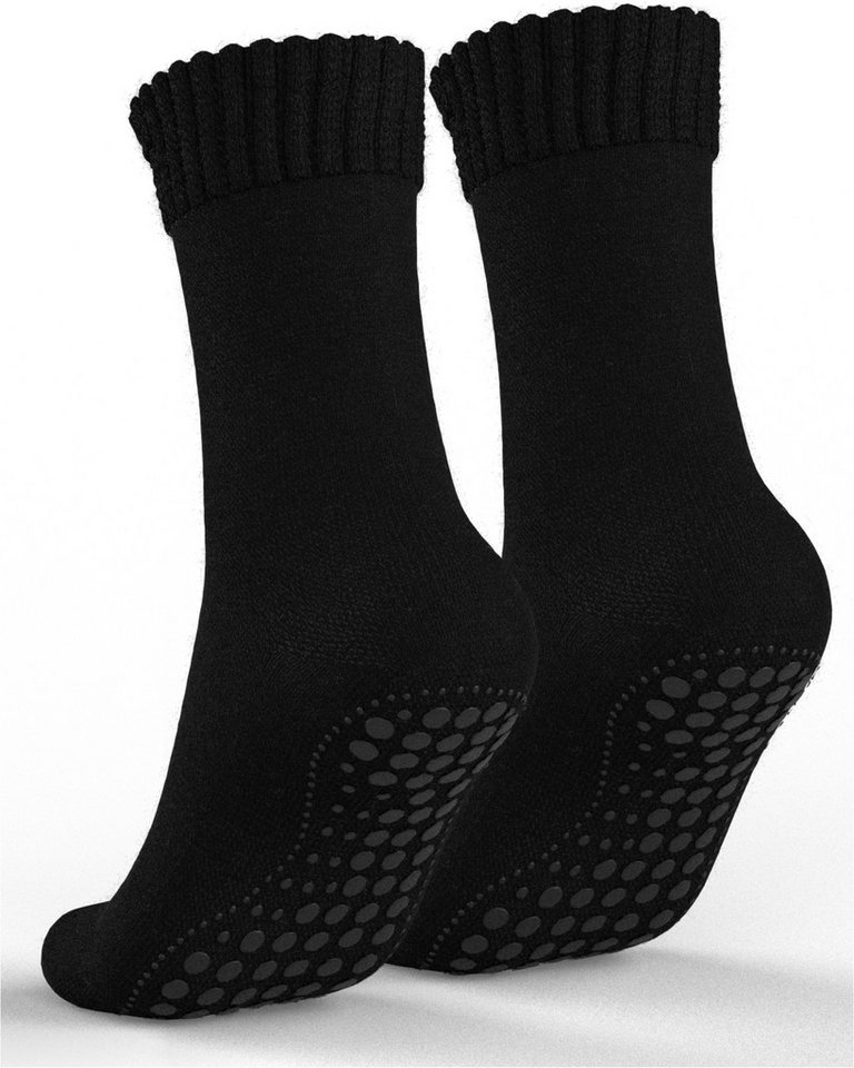 MEDOLY ABS-Socken Stoppersocken mit Wolle (2 Paar) Thermo Wintersocken für Damen & Herren mit Vollfrottee von MEDOLY