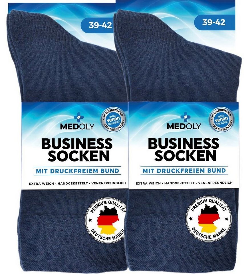 MEDOLY Businesssocken Premium Herren Socken (6 Paar) aus Baumwolle, ohne einschneidende Bündchen von MEDOLY