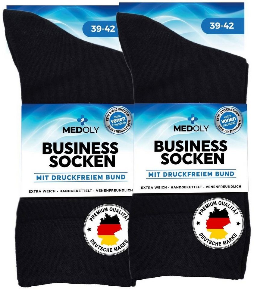 MEDOLY Businesssocken Premium Herren Socken (6 Paar) aus Baumwolle, ohne einschneidende Bündchen von MEDOLY