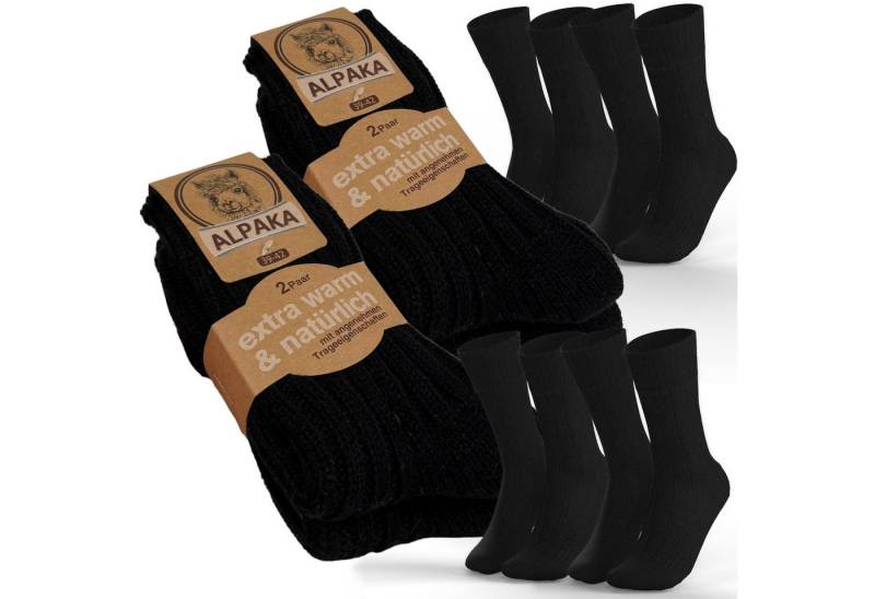 MEDOLY Norwegersocken (4 Paar) Alpaka Socken warme Wintersocken für Damen & Herren mit Wolle besonders Weich von MEDOLY