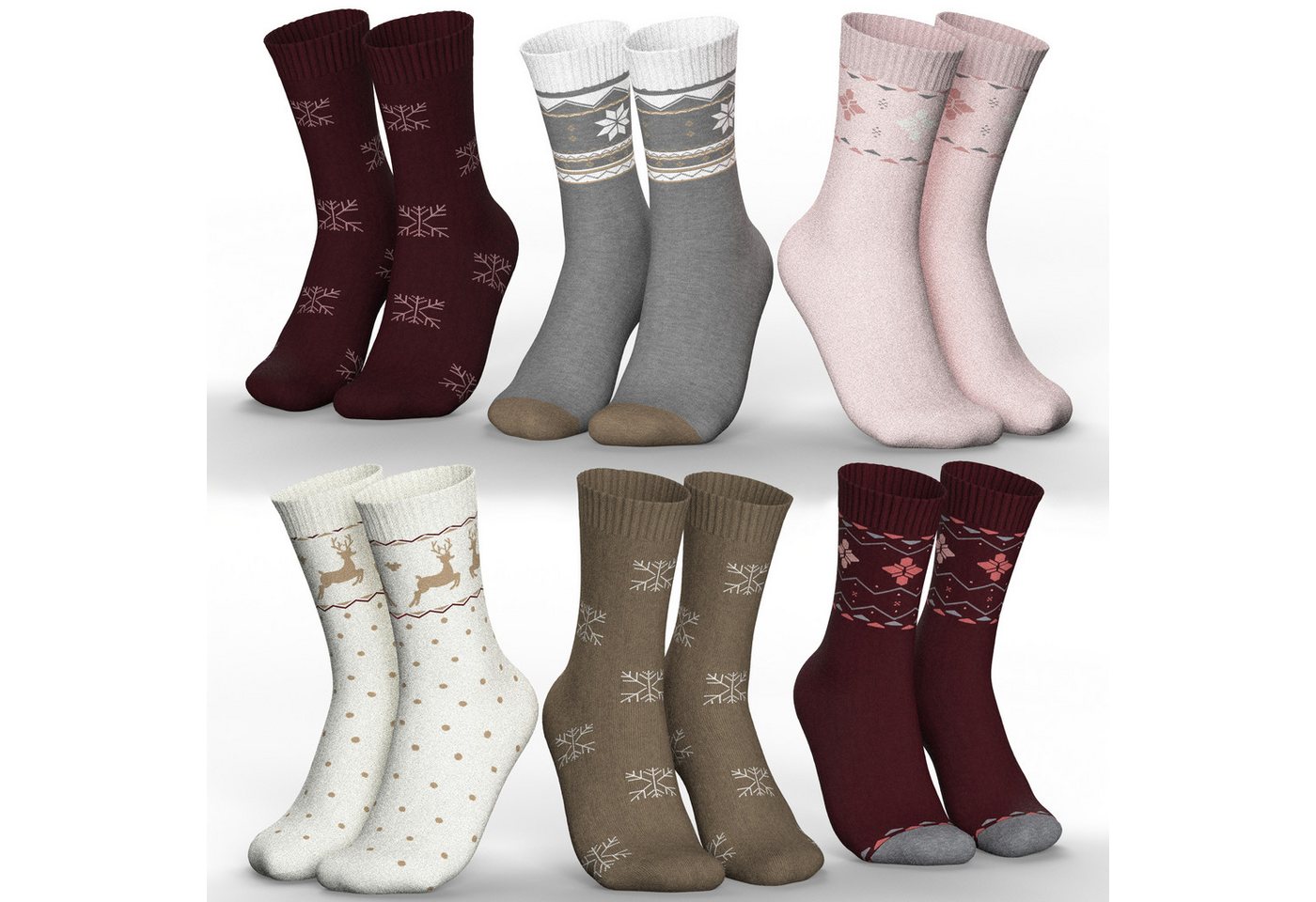 MEDOLY Thermosocken Damen Wintersocken mit 85% Baumwolle (6er Pack) Vollfrottee für extra Wärme von MEDOLY