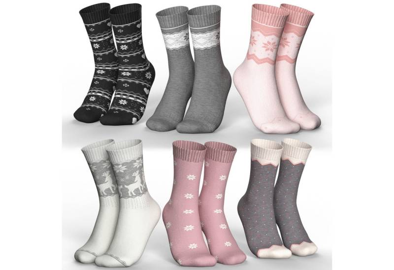 MEDOLY Thermosocken Damen Wintersocken mit 85% Baumwolle (6er Pack) Vollfrottee für extra Wärme von MEDOLY