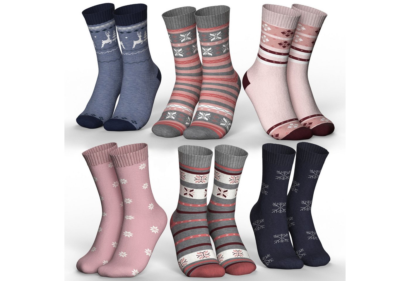 MEDOLY Thermosocken Damen Wintersocken mit 85% Baumwolle (6er Pack) Vollfrottee für extra Wärme von MEDOLY