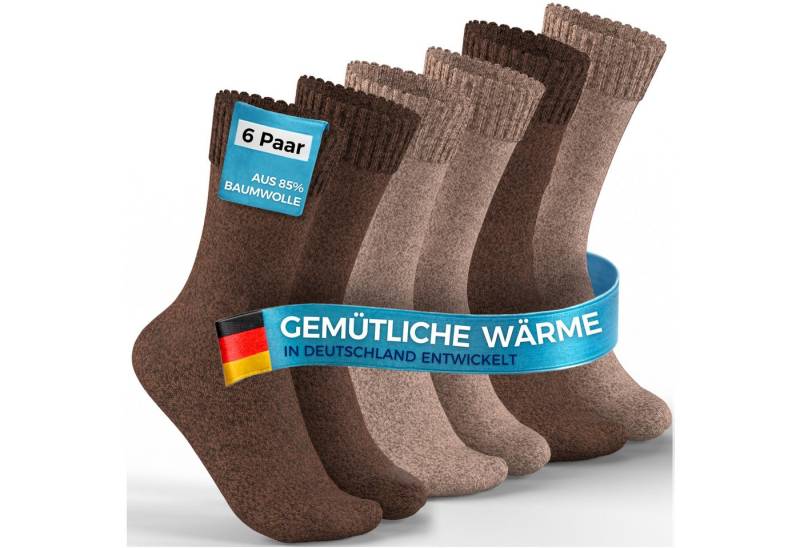 MEDOLY Thermosocken Wintersocken mit 85% Baumwolle (6er-Pack) Vollfrottee für extra Wärme von MEDOLY