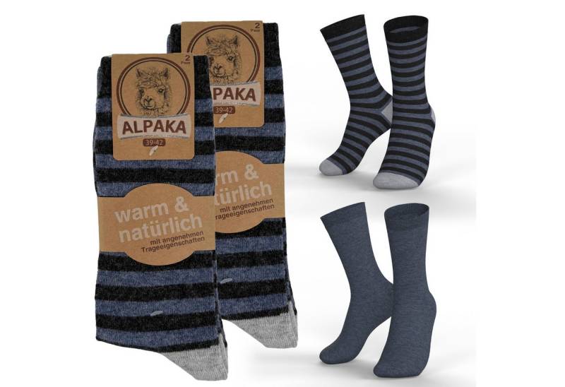 MEDOLY Thermosocken mit Alpaka- & Schafwolle (4 Paar) Wintersocken warme Wollsocken von MEDOLY