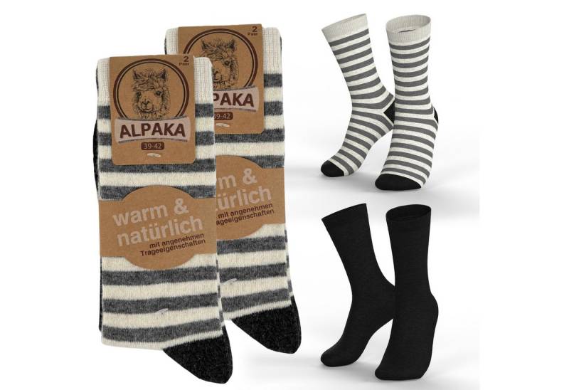 MEDOLY Thermosocken mit Alpaka- & Schafwolle (4 Paar) Wintersocken warme Wollsocken von MEDOLY