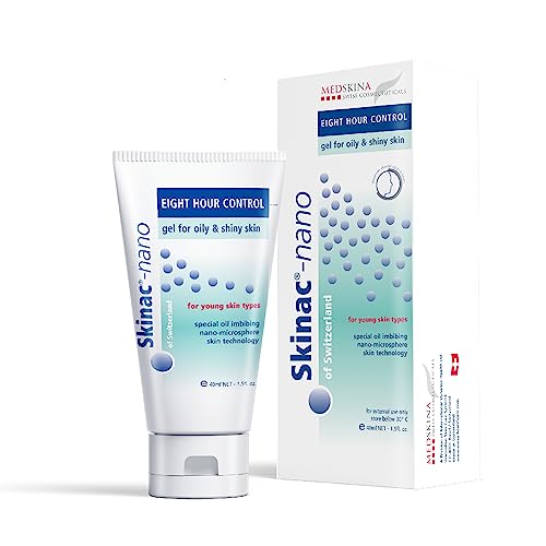 Medskina Skinac®-nano Creme Matt - Anti Pickel & Akne Oil Control Gel - Sofortige 8-Stunden-Schutz Glanzkontrolle - Gesichtscreme Matt für Männer & Frauen gegen Fettige, Unreine Haut & Mitesser 40ml von MEDSKINA SWISS COSMECEUTICALS