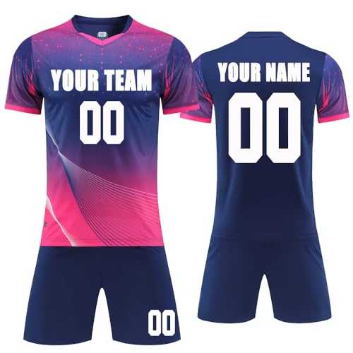 MEDUOLA Individuell gestaltbare Fußballtrikots oder -Sets, personalisierte Fußballtrikots für Erwachsene und Kinder, Customisation Geschenke (Marineblau 925) von MEDUOLA