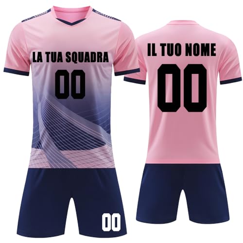 MEDUOLA Individuell gestaltbare Fußballtrikots oder -Sets, personalisierte Fußballtrikots für Erwachsene und Kinder, Customisation Geschenke (Rosa) von MEDUOLA