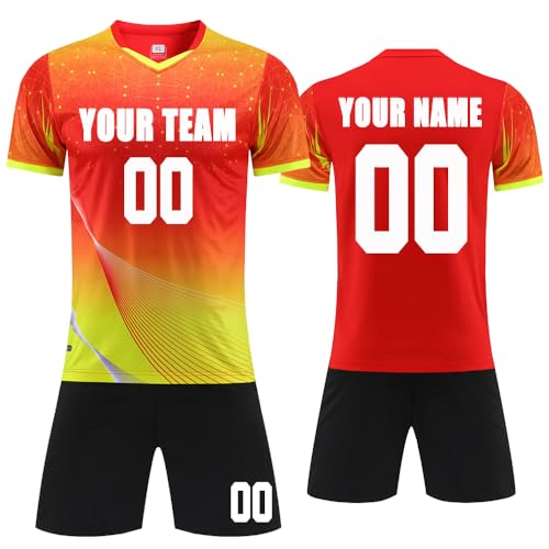 MEDUOLA Individuell gestaltbare Fußballtrikots oder -Sets, personalisierte Fußballtrikots für Erwachsene und Kinder, Customisation Geschenke (Rosa 925) von MEDUOLA