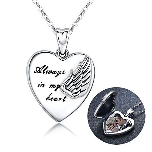 Kette Damen Medaillon Personalisierte Kette Foto Halskette Photo Medaillon Erweitern Foto Herzanhänger Amulett Schmuck für Damen Mädchen Mutter Mama Ehefrau von MEDWISE