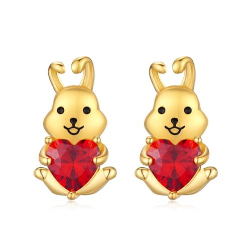 MEDWISE Kaninchen Ohrstecker Mädchen 925 Sterling Silber Kaninchen Ohrringe Gold Schmuck Koala für Frauen Kinder Koalaliebhaber Geburtstag Geschenk von MEDWISE