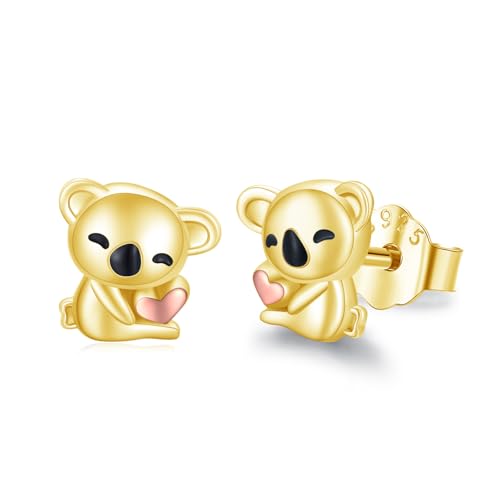 MEDWISE Koala Ohrstecker Gold Mädchen Kinder 925 Sterling Silber Koala Ohrringe Schmuck Koala für Frauen Koalaliebhaber Geburtstag Kindertag Geschenk MEDWISE Koala Ohrstecker Gold Mädchen Kinder 925 Sterling Silber Koala Ohrringe Schmuck Koala für Frauen Koalaliebhaber Geburtstag Kindertag Geschenk von MEDWISE