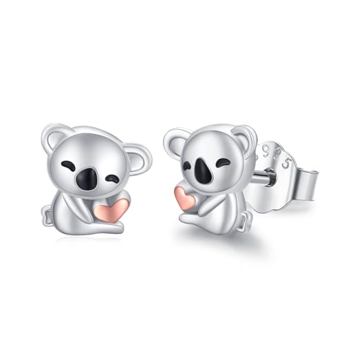 MEDWISE Koala Ohrstecker Mädchen 925 Sterling Silber Koala Ohrringe Schmuck Koala für Frauen Kinder Koalaliebhaber Geburtstag Geschenk von MEDWISE