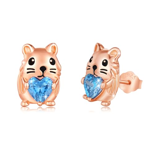 MEDWISE Meerschweinchen Ohrstecker Mädchen 925 Sterling Silber Meerschweinchen Ohrringe Schmuck Tiere für Frauen Kinder Meerschweinchen liebhaber Geburtstag Geschenk von MEDWISE