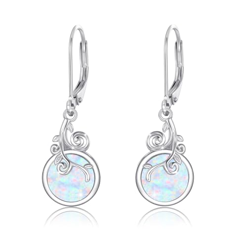 MEDWISE Opal Ohrringe S925 Sterling Silber Ranke 8mm Opal Ohrhänger Baum des Lebens Schmuck Hypoallergenefür Frauen Ehefrau Freundin Tochter Geburtstagsgeschenk MEDWISE Opal Ohrringe S925 Sterling Silber Ranke 8mm Opal Ohrhänger Baum des Lebens Schmuck Hypoallergenefür Frauen Ehefrau Freundin Tochter Geburtstagsgeschenk von MEDWISE
