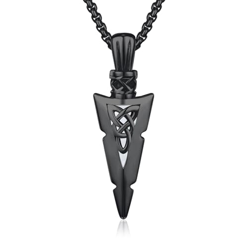 MEDWISE Pfeilspitze Schwarz Kette Herren 925 Sterling Silber Keltische Kette Pfeil Anhänger Perlmutt Halskette Keltische Schwarz Schmuck für Herren Sohn Männer Damen Geburtstag Geschenke MEDWISE Pfeilspitze Schwarz Kette Herren 925 Sterling Silber Keltische Kette Pfeil Anhänger Perlmutt Halskette Keltische Schwarz Schmuck für Herren Sohn Männer Damen Geburtstag Geschenke von MEDWISE
