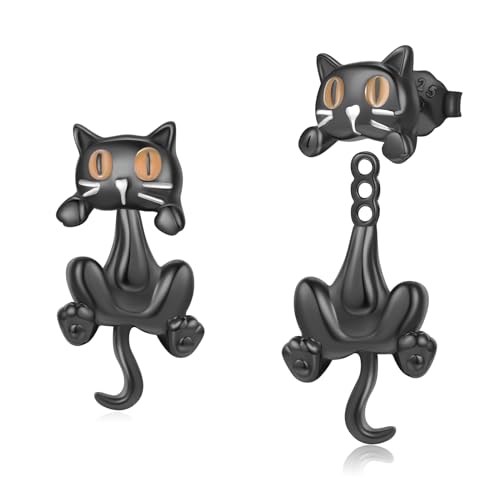MEDWISE Schwarze Katze Ohrringe Mädchen 925 Sterling Silber Katzen Ohrringe Tiere Ohrstecker Doppelter Verwendungszweck Schmuck Katzen Schmuck für Damen Kinder Tochter Frauen Geburtstag Geschenke MEDWISE Schwarze Katze Ohrringe Mädchen 925 Sterling Silber Katzen Ohrringe Tiere Ohrstecker Doppelter Verwendungszweck Schmuck Katzen Schmuck für Damen Kinder Tochter Frauen Geburtstag Geschenke von MEDWISE