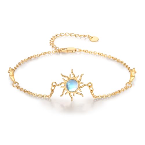 MEDWISE Sonne Armband S925 Sterling Silber Gold Sonne Vergoldete Armbänder Armbändchen Mondstein Schmuck Damen Geschenke für Damen Frauen Liebhaber Tochter MEDWISE Sonne Armband S925 Sterling Silber Gold Sonne Vergoldete Armbänder Armbändchen Mondstein Schmuck Damen Geschenke für Damen Frauen Liebhaber Tochter von MEDWISE