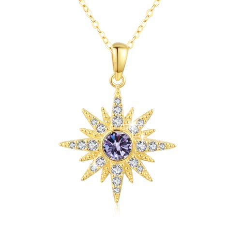 MEDWISE Stern Kette Frauen 925 Sterling Silber Gold Achtzackiger Stern Halskette Vergoldete mit Helles Lila Zirkonia Kette Gold Stern Mondstein Schmuck für Damen Mädchen Tochter Freundin MEDWISE Stern Kette Frauen 925 Sterling Silber Gold Achtzackiger Stern Halskette Vergoldete mit Helles Lila Zirkonia Kette Gold Stern Mondstein Schmuck für Damen Mädchen Tochter Freundin von MEDWISE