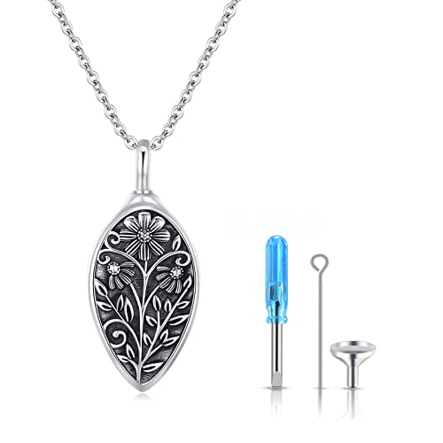 MEDWISE Urne Kette für Asche 925 Sterling Silber Urnen Anhänger Halskette Feuerbestattung Schmuck für immer in meinem Herzen Ashes Memorial Andenken mit Trichter Kit von MEDWISE