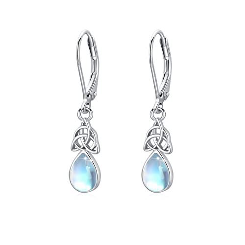 Mondstein Tropfen Ohrringe 925 Sterling Silber Keltischer Knoten Mondstein Ohrringe Mondstein Ohrringe Mondstein Schmuck Geschenke für Mutter Mama Muttertagsgeschenk Frauen Mädchen von MEDWISE