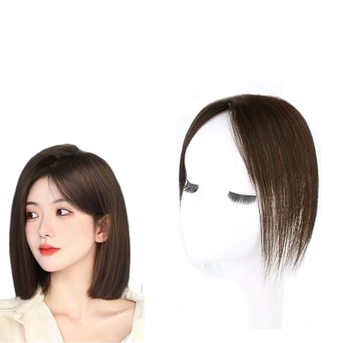 10 Zoll Haar Topper For Frauen 100% Echthaar Toupet 6 X 7 Cm Netzbasis Haarteile For Dünner Werdendes Haar Damen Clip In Topper Haarverlängerungen (Color : Brown) von MEECHI