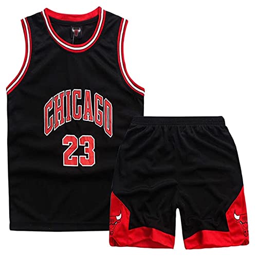 MEEHYRE 2-teiliges Basketball-Outfit für Kinder, Basketballtrikot für Kinder, Basketball-Weste für Kinder & Shorts für Kinder, Schwarz , 14-18 Jahre von MEEHYRE