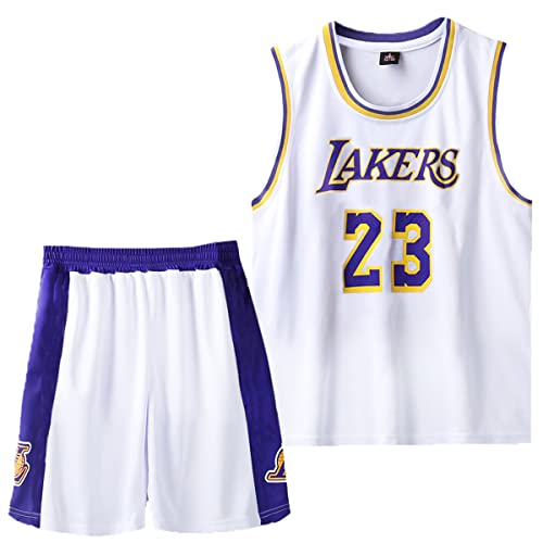 MEEHYRE 2-teiliges Basketballtrikot mit Aktiv-Top und Shorts, Basketball-Trikot für Kinder, Jersey-Set für Jungen, weiß, 11-13 Jahre von MEEHYRE