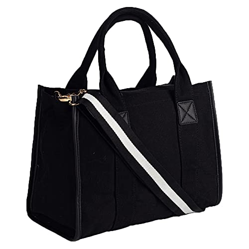 MEEJUNE Canvas-Tragetasche für Damen, Tragegriff oben, Crossbody-Tragetasche für Damen, A5-schwarz, Medium MEEJUNE Canvas-Tragetasche für Damen, Tragegriff oben, Crossbody-Tragetasche für Damen, A5-schwarz, Medium von MEEJUNE