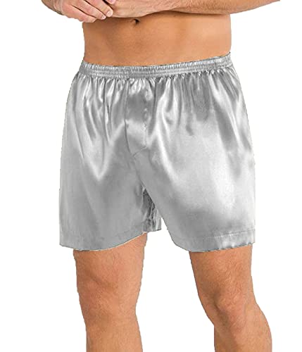 MEEK MERCERY BY KF Satin-Herren-Kurzhose, Nachtkleidung, Kurze Lounge-Hose, Satin-Boxer-Unterhose S53 von MEEK MERCERY BY KF