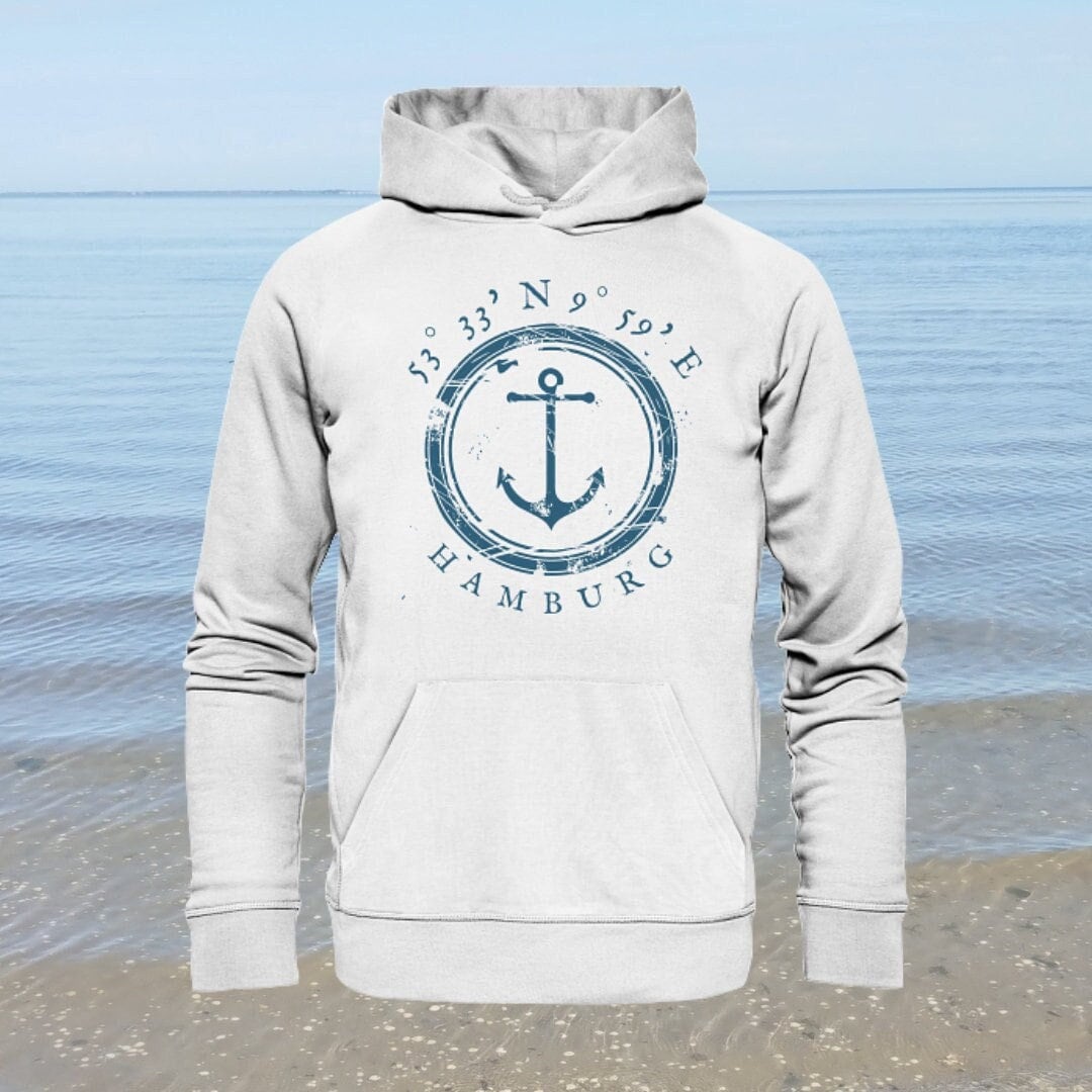 Hamburg Hoodie, Maritim Mit Koordinaten Und Anker von MEERcoordinates
