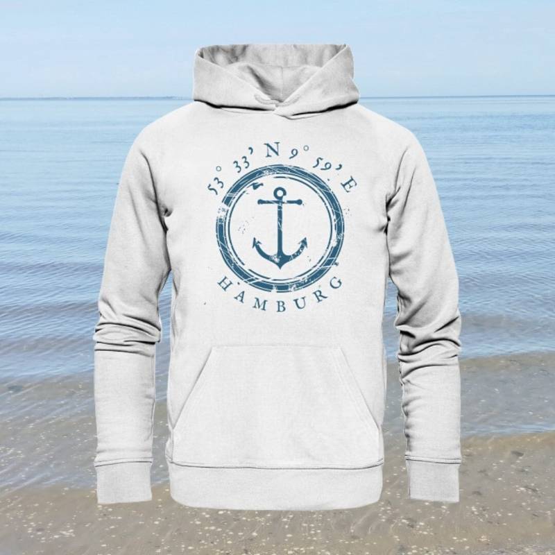 Hamburg Hoodie, Maritim Mit Koordinaten Und Anker von MEERcoordinates