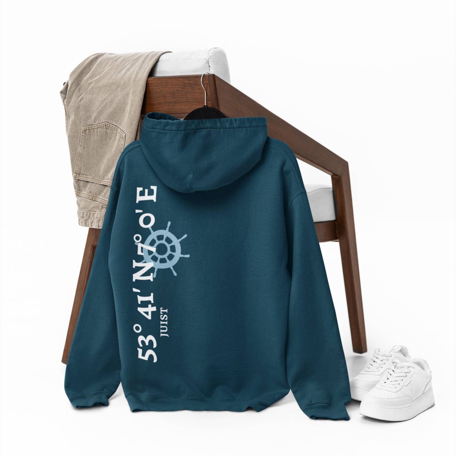 Juist Hoodie Mit Koordinaten, Andenken - Organic Koordinaten Juist Hoodie Mit Koordinaten, Andenken - Organic Koordinaten von MEERcoordinates