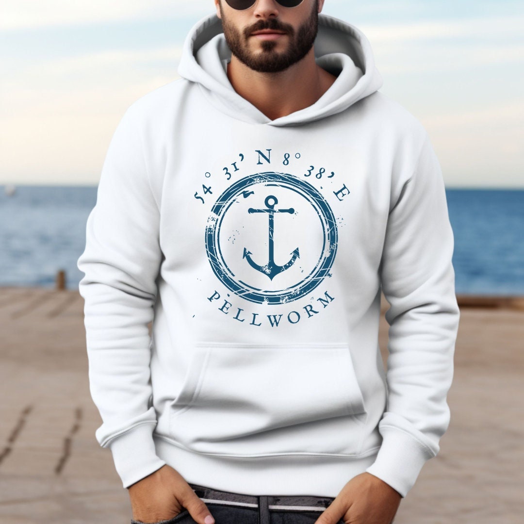 Pellworm Hoodie Mit Koordinaten, Souvenir, Urlaubserinnerung von MEERcoordinates
